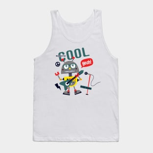 cool robotic guitar cartoon Tank Top